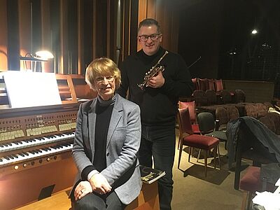 Gemeinsames Bild von zwei Musikern