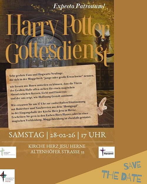 Gottesdienst-Informationen Harry Potter Motto
