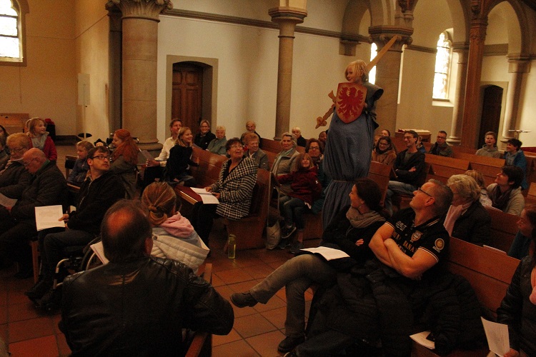 Goliath sank der Länge nach hin