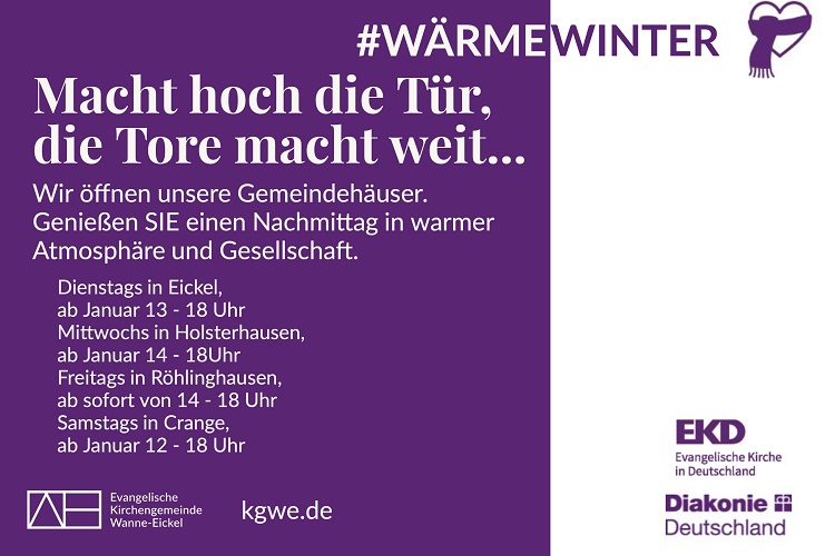 Gemeinden haben Wärmestuben geöffnet